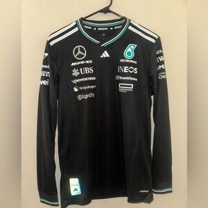 Adidas 2025 Mercedes AMG Petronas F1 Team Jersey Long Sleeve JW5359 Sz M - NWT